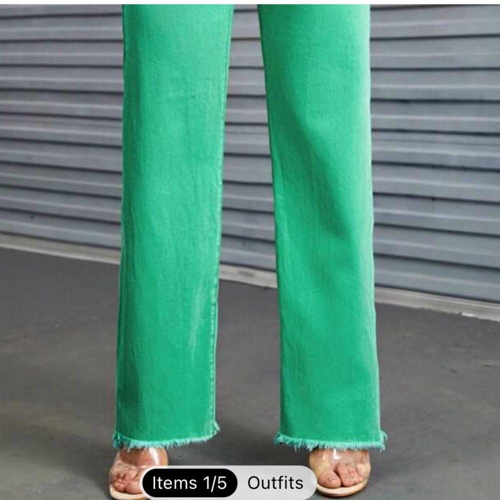 SHEIN Unity High Waist Raw Hem Straight Leg Jeans